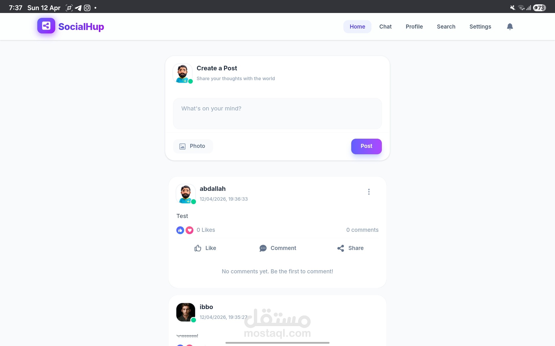 Social App with Real-Time Chat