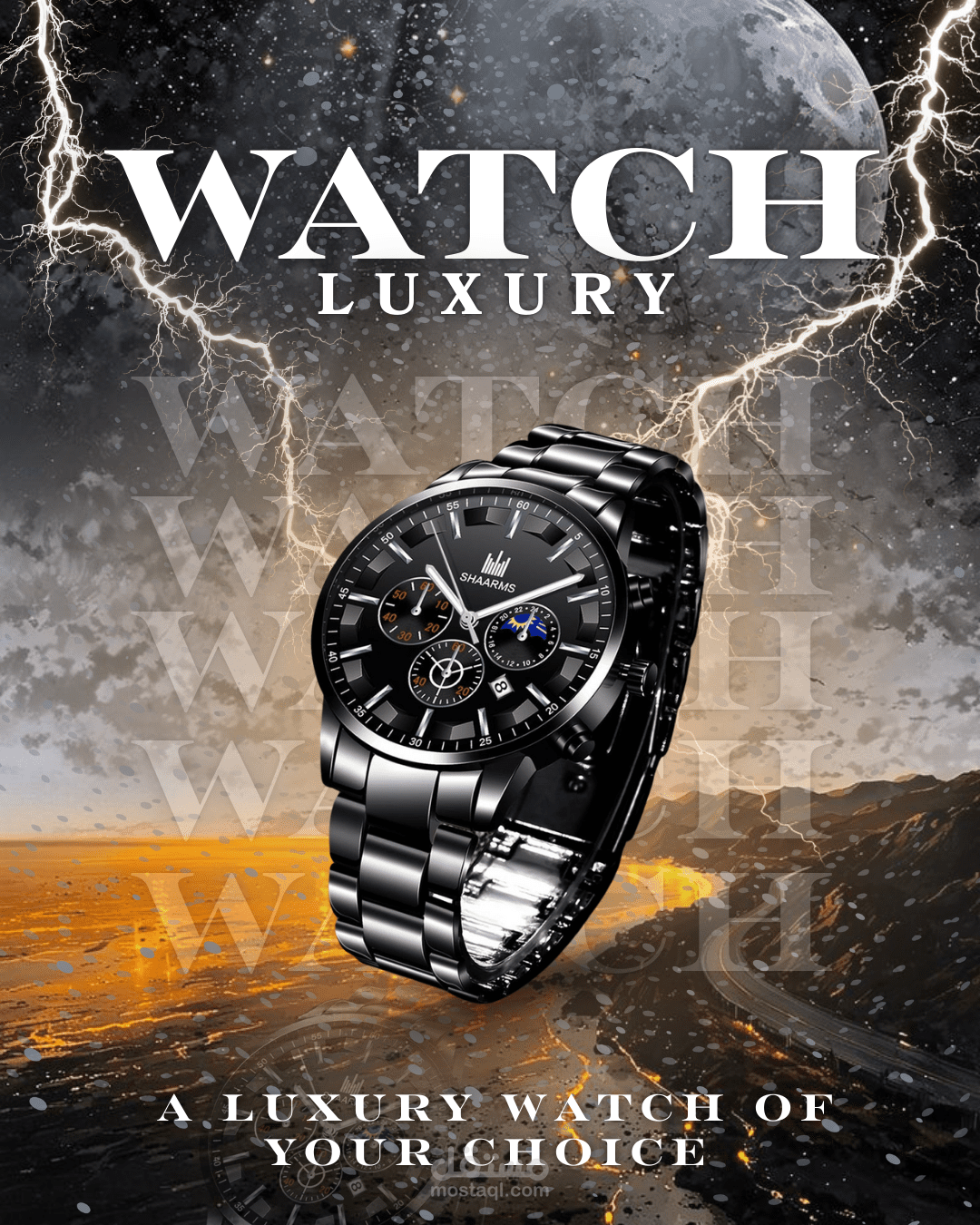 تصميم ساعة براند احترافي