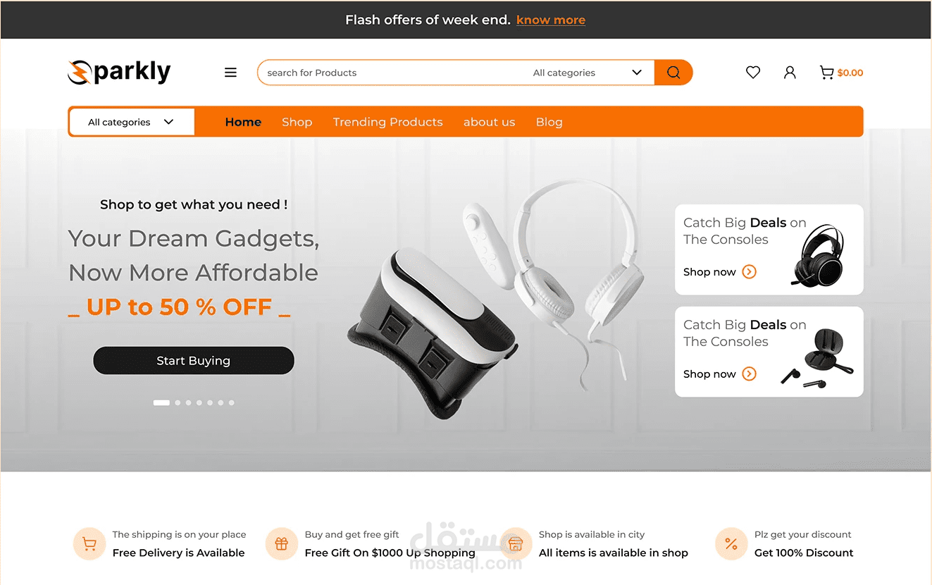 Electronics Landing Page