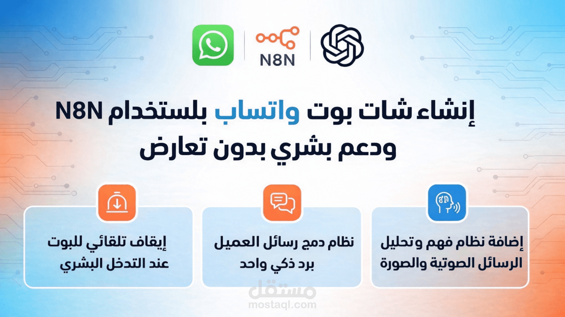 إنشاء شات بوت واتساب باستخدام N8N ودعم بشري بدون تعارض