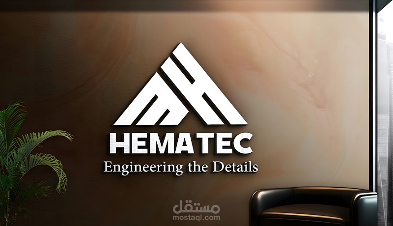 شعار "HEMATEC" — دقة هندسية وهوية ترتكز على التفاصيل