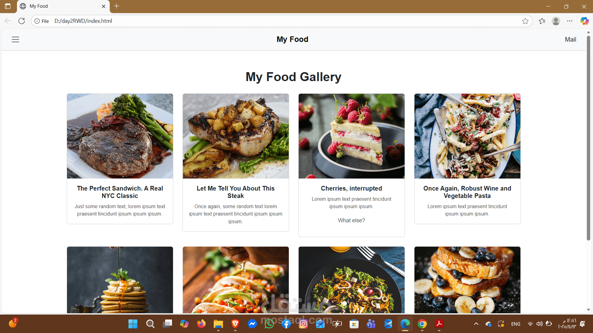 Simple Restaurant Menu – Bootstrap
