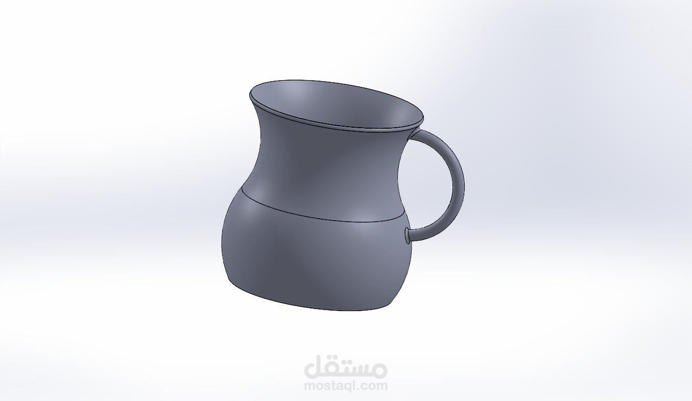 تصميم كوب شاي ثلاثي الأبعاد واقعي باستخدام SolidWorks