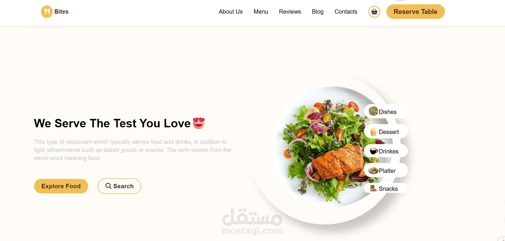 landing page restaurant