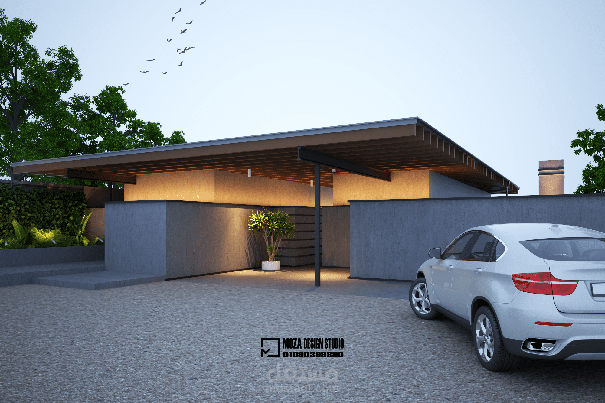 تصميم خارجي لفيلا معاصرة