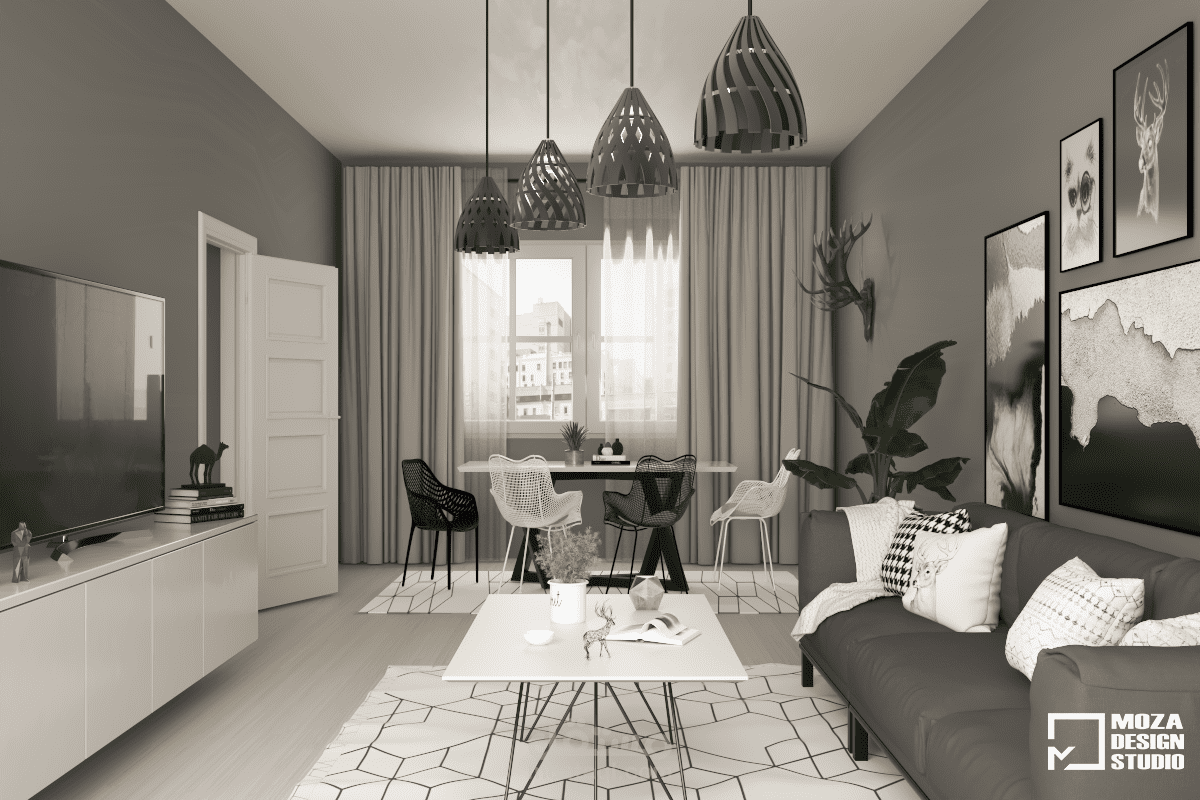 تصميم معاصر لغرفة معيشة