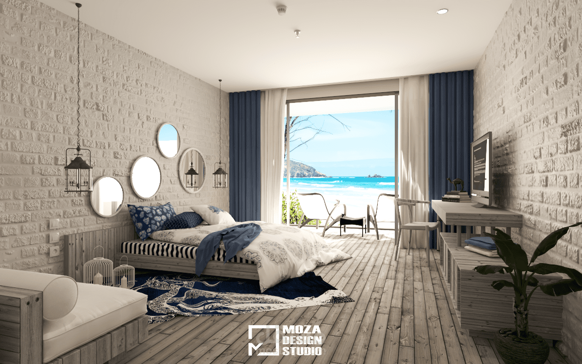 تصميم عرفة مطلة علي البحر