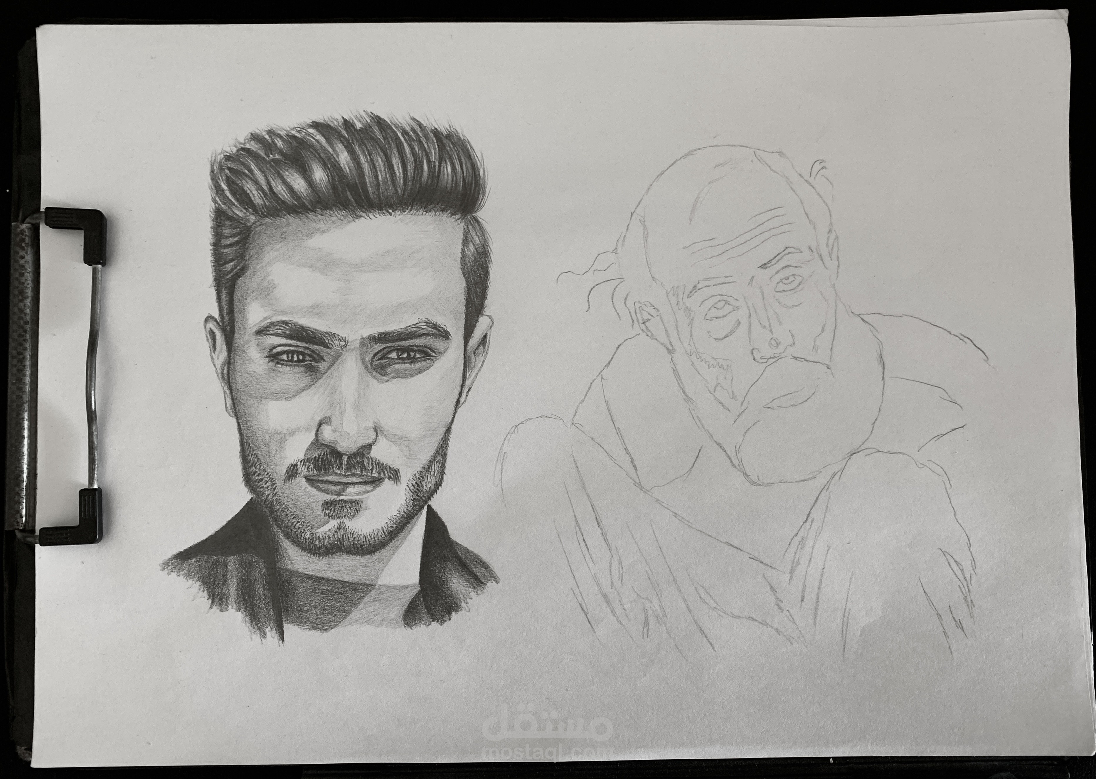 رسم بلرصاص لاحد الاشخاص