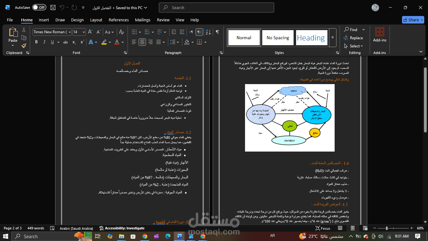 تلخيص الفصل الاول من كتاب