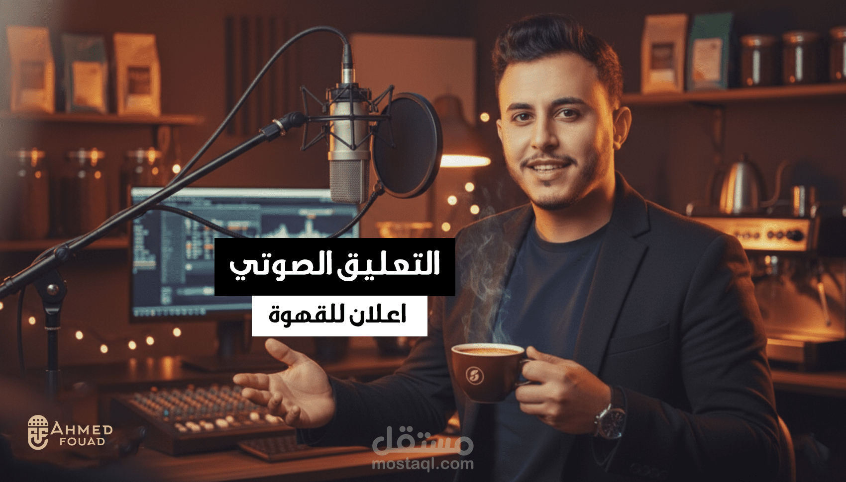 اعلان لمحل تجاري يبيع القهوة