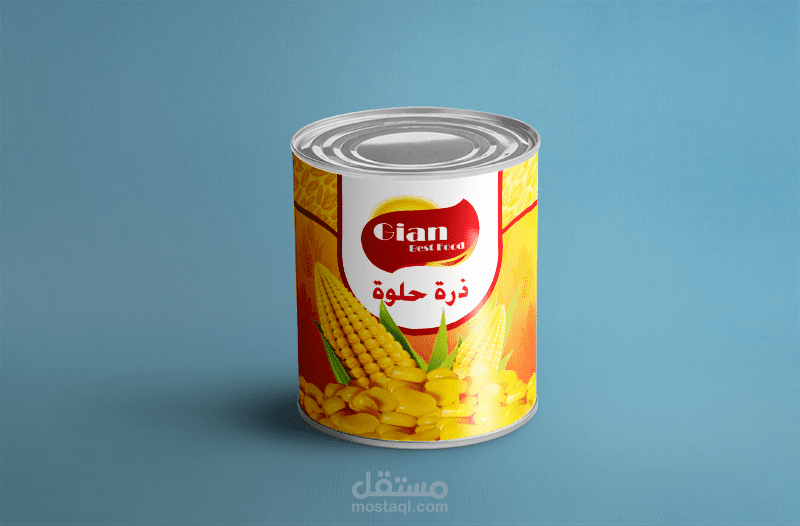 تصميم ليبيل لمنتج ذرة حلوة
