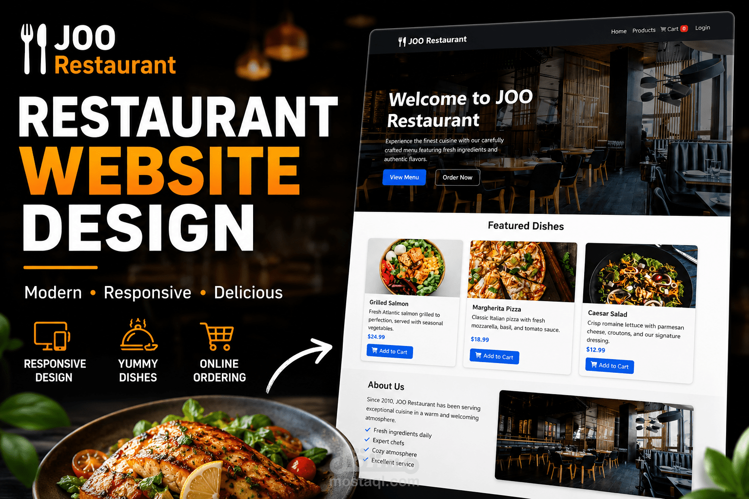 موقع الكتروني لمطعم JOO  Restaurant