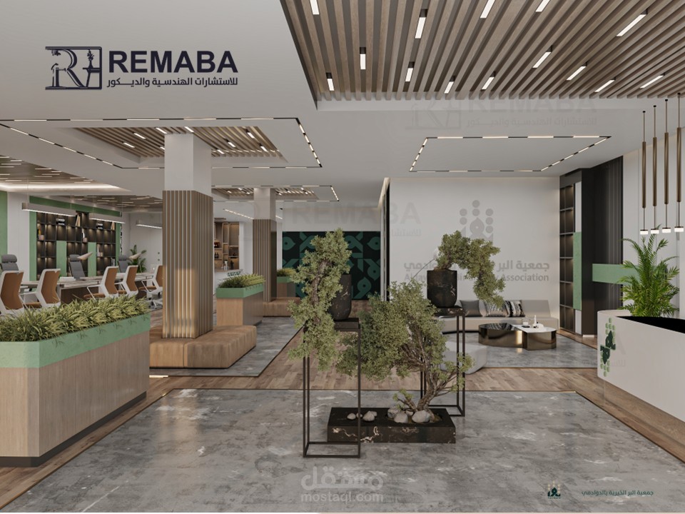 مشروع جمعية البر الخيرية – تصميم داخلي ومعماري لمقر خدمي اجتماعي