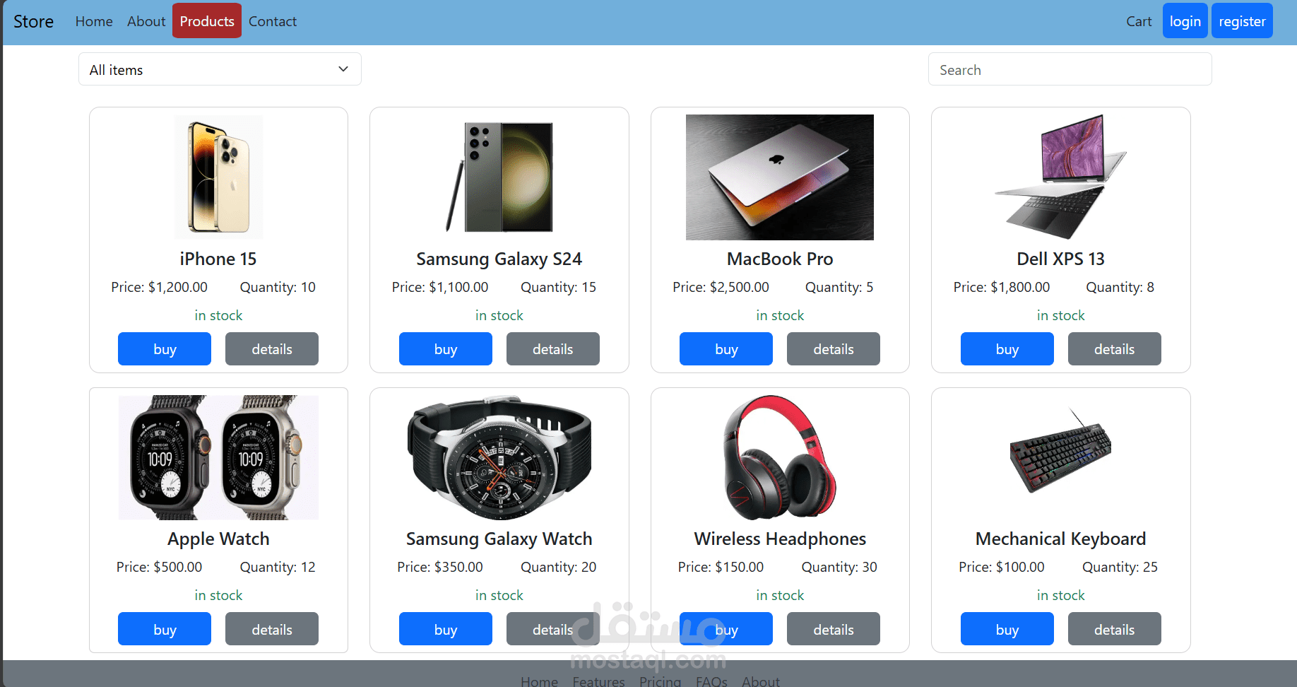 E-commerce website - نظام متجر الكتروني