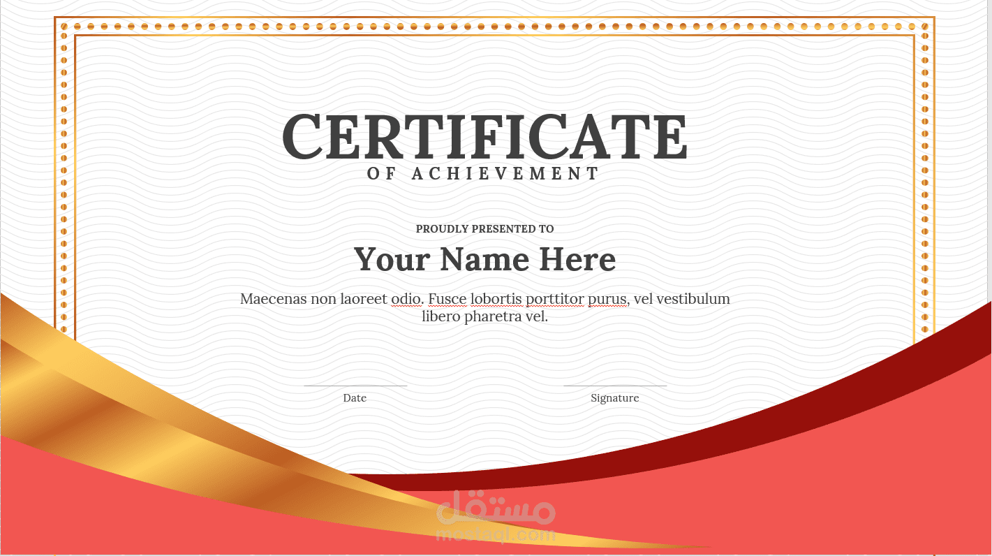 هو **عرض تقديمي بصري** يتم إنشاؤه باستخدام **برنامج Microsoft PowerPoint** لعرض أو تصميم **شهادات رسمية أو تكريمية** تُمنح للأفراد بعد إتمام دورة تدريبية أو تحقيق إنجاز معين.