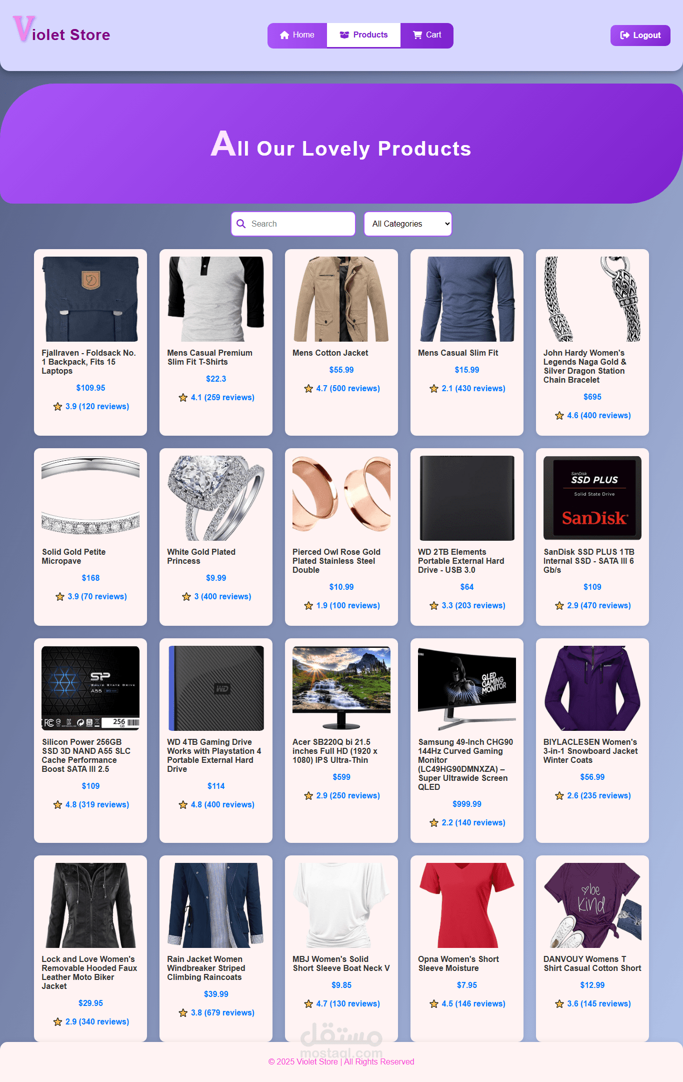 E-Commerce Product Page (Violet Store)