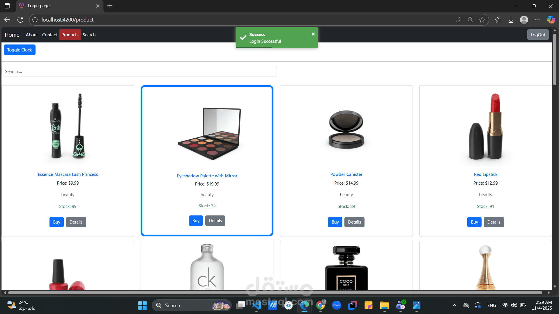 Product Management Web App (Angular Project)