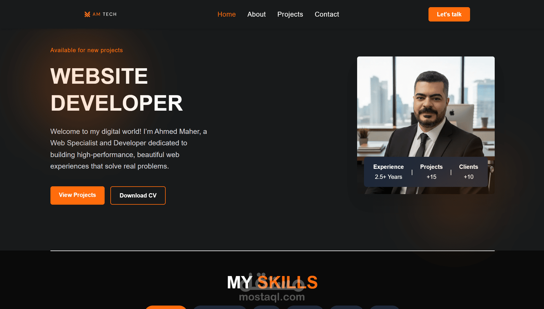 موقع شخصي لعميل