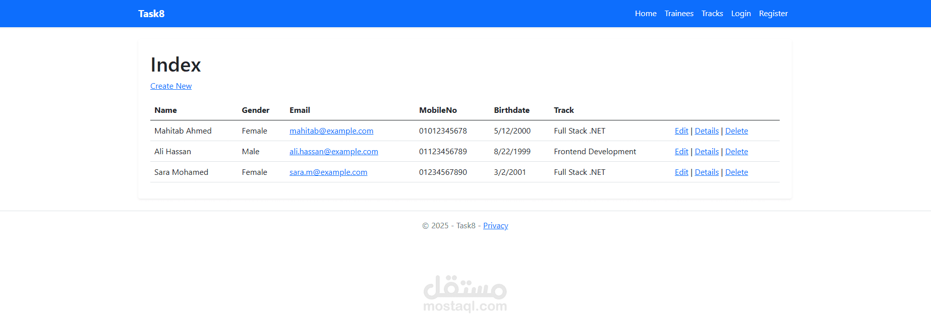تطوير نظام إدارة المتدربين والمسارات والدورات باستخدام ASP.NET Core MVC وEF Core