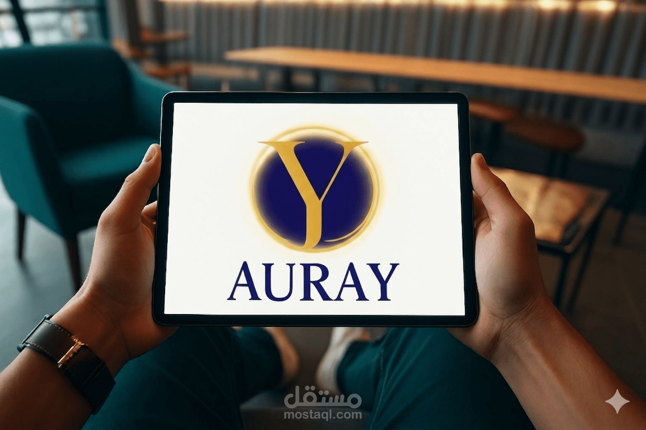 تصميم هوية بصرية وشعار (AURAY) يجسد الفخامة والثقة.