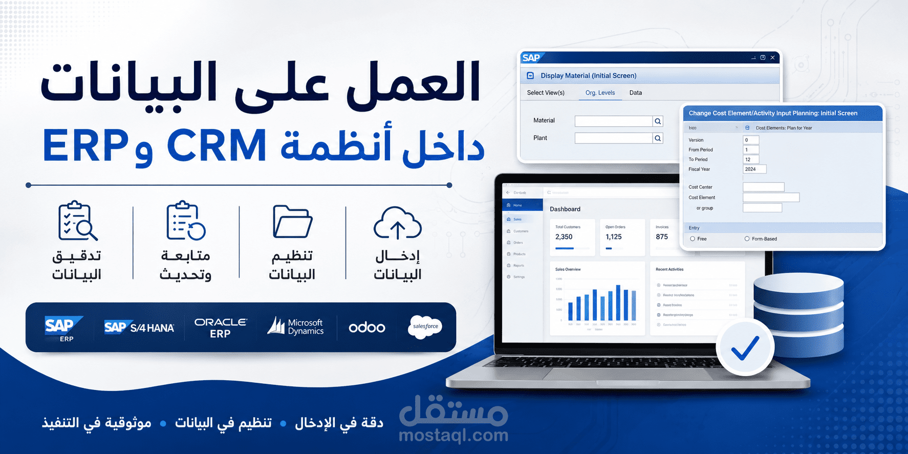 العمل على البيانات داخل الأنظمة