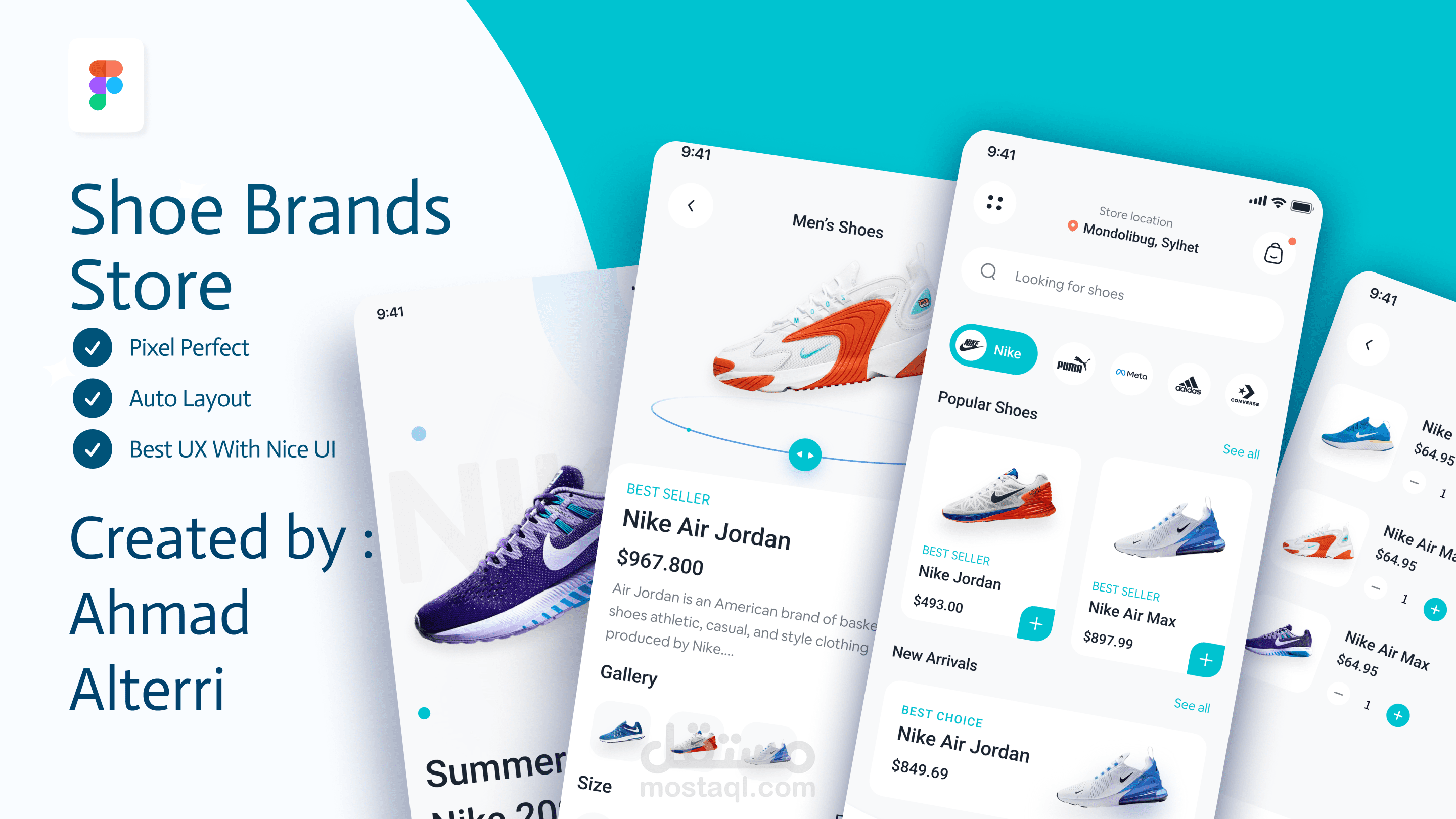 تطبيق متجر احذية  - Shoe app design