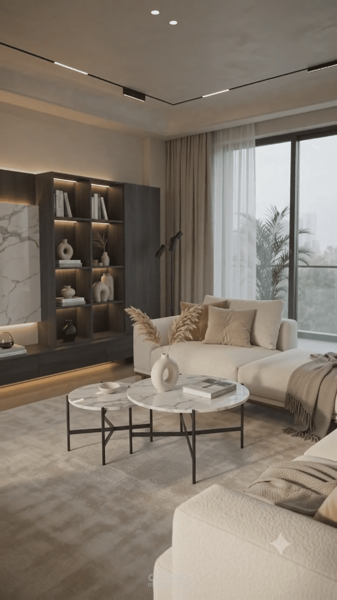 إعلان سينمائي فاخر للأثاث العصري (Modern Furniture Showcase) بالذكاء الاصطناعي