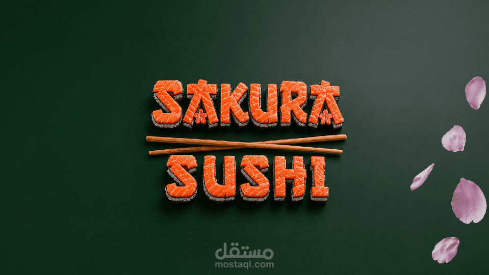 تصميم هوية بصرية ولوحات إعلانية لمطعم Sakura Sushi