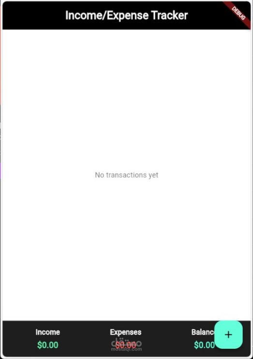 تطبيق تتبع الدخل والمصروفات باستخدام Flutter وProvider