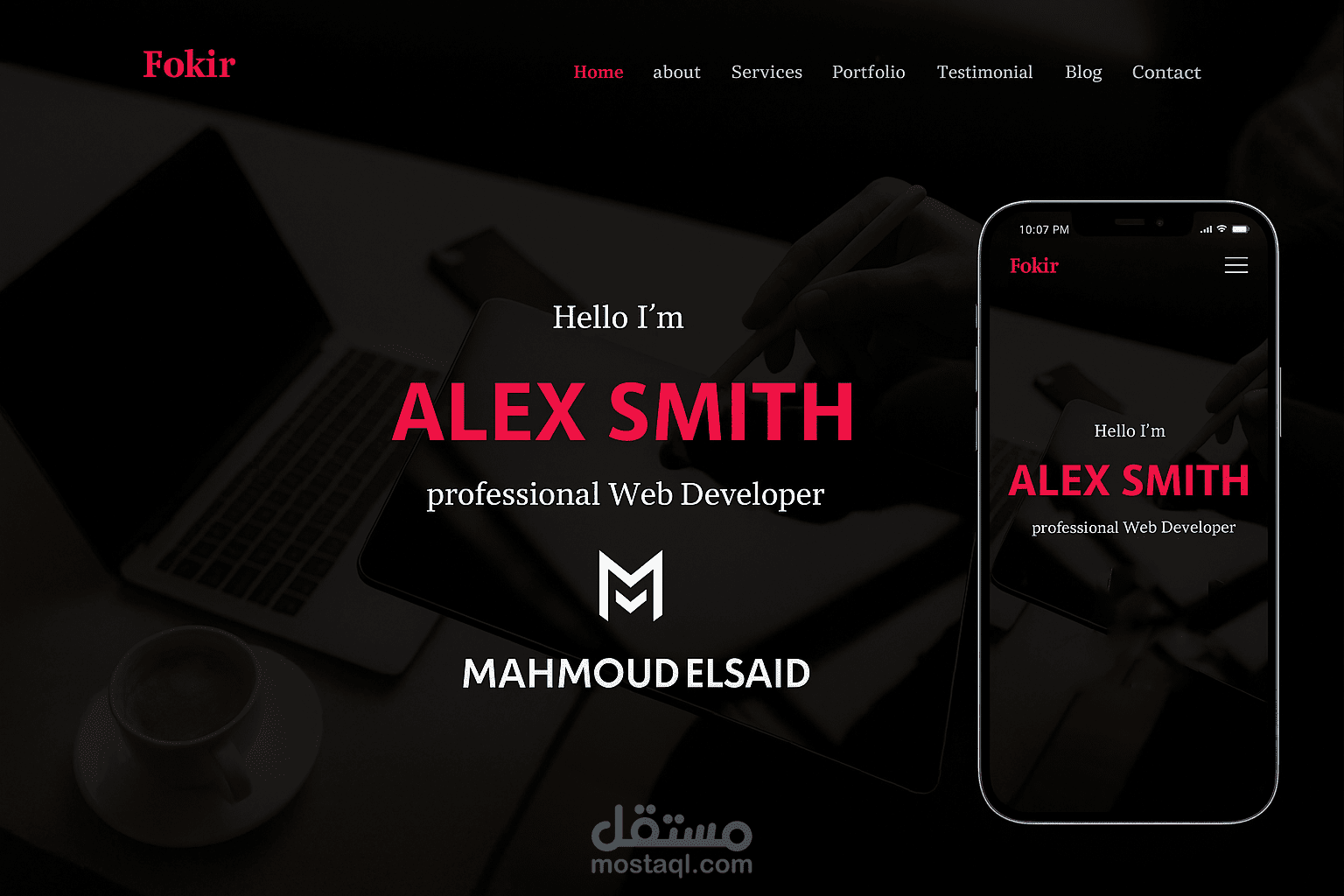 نفذت تصميم لموقع Fokir Template