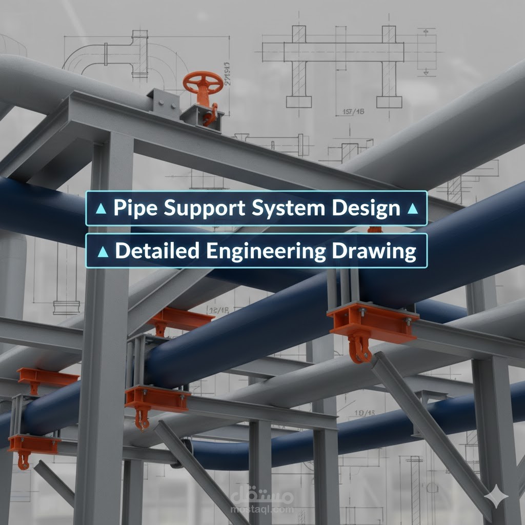 تصميم نظام تثبيت لأنابيب صناعية (Pipe Support System Design)