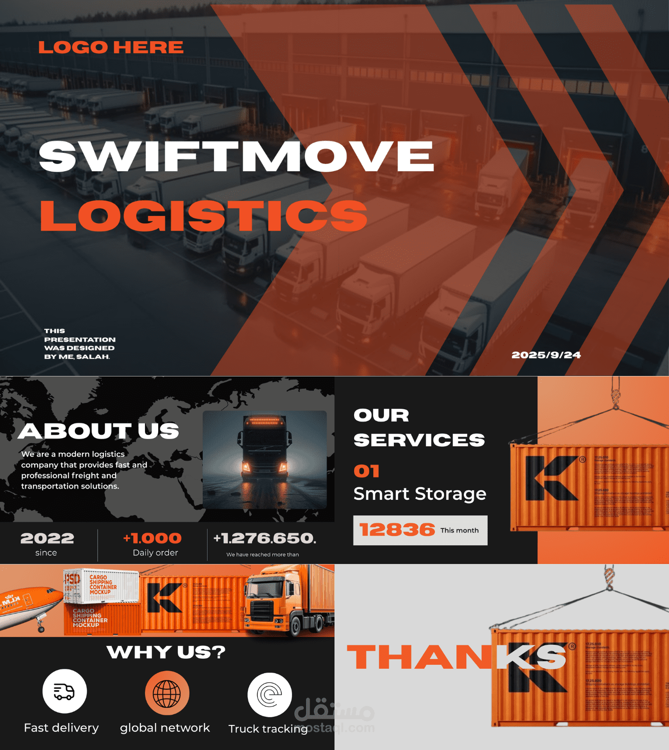 تصميم ملف تعريفي (Company Profile): سويفت موف للوجستيات