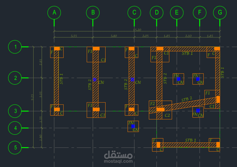 التصميم والتفاصيل الإنشائية للمباني الخرسانية  باستخدام ETABS وRevit وAutoCAD