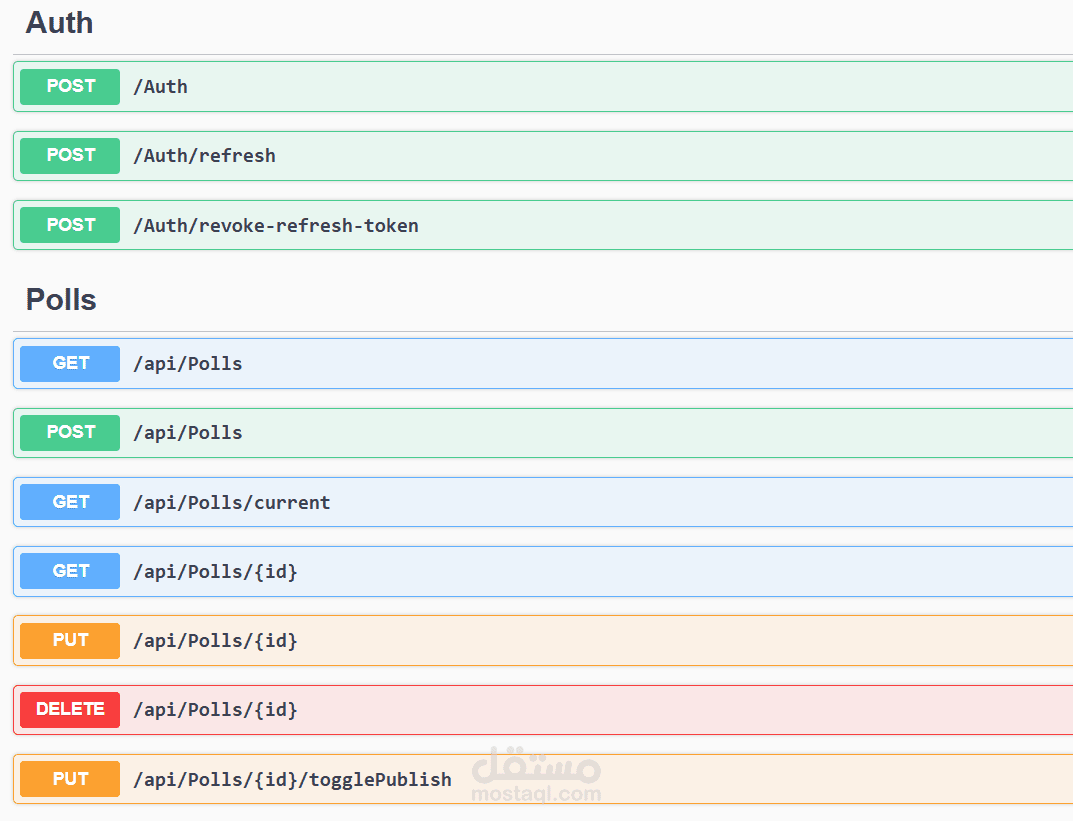 واجهة برمجية لإدارة الاستبيانات