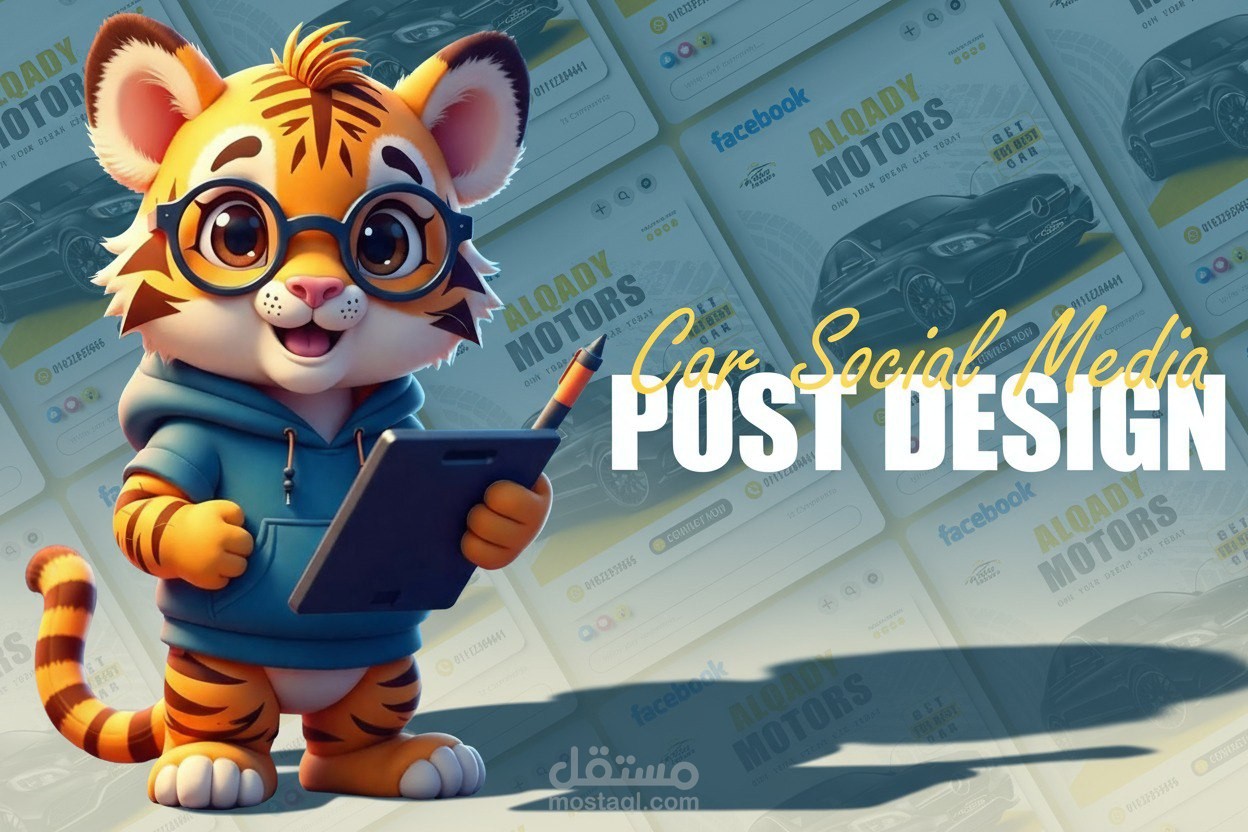 تصميم منشور سوشيال ميديا احترافي لعلامة السيارات Al Qady Motors