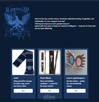 ecommerce hp themed UI design