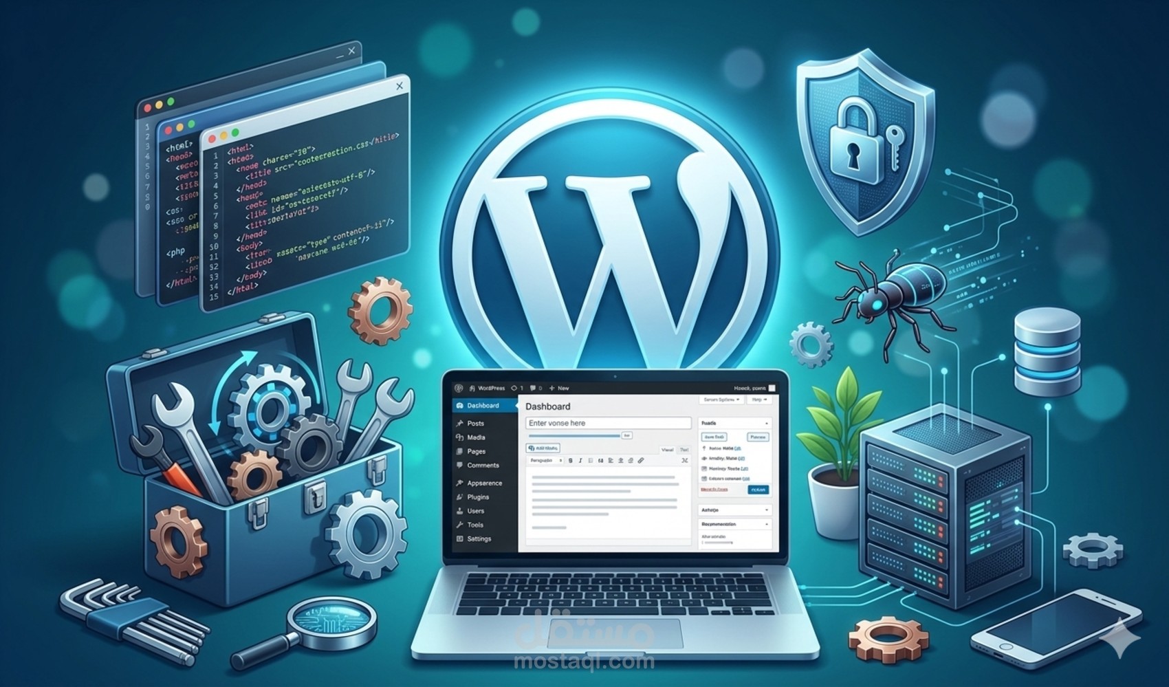 انشاء وتطوير موقع ووردبريس WordPress احترافي