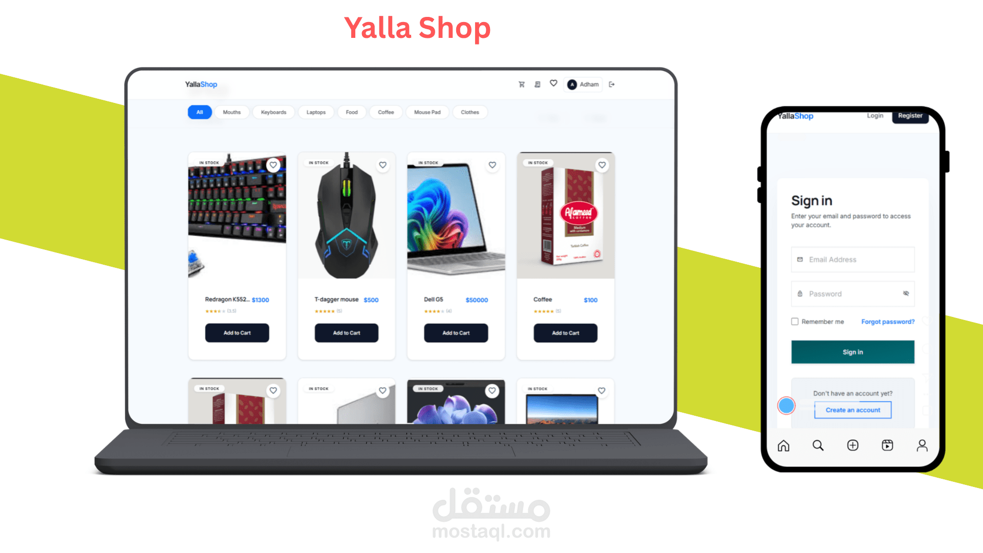 بناء نظام E-Commerce متكامل بأعلى معايير الأداء والأمان (Yalla Shop)