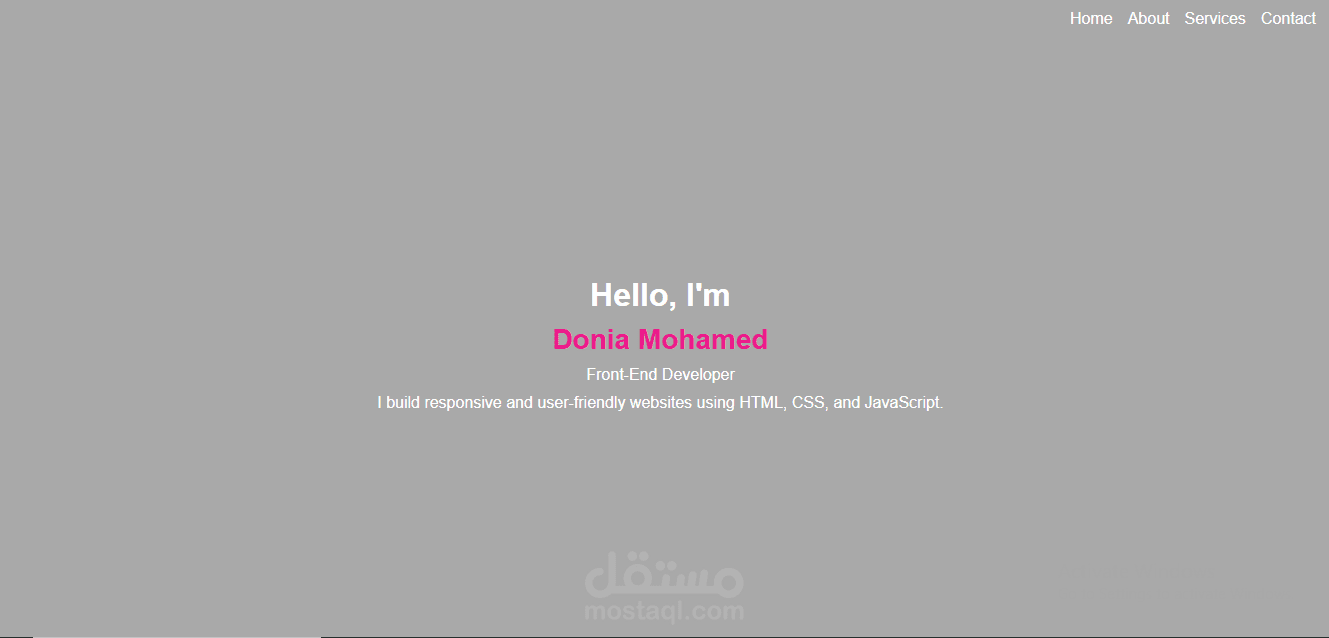 Responsive Personal Portfolio Website Using HTML, CSS