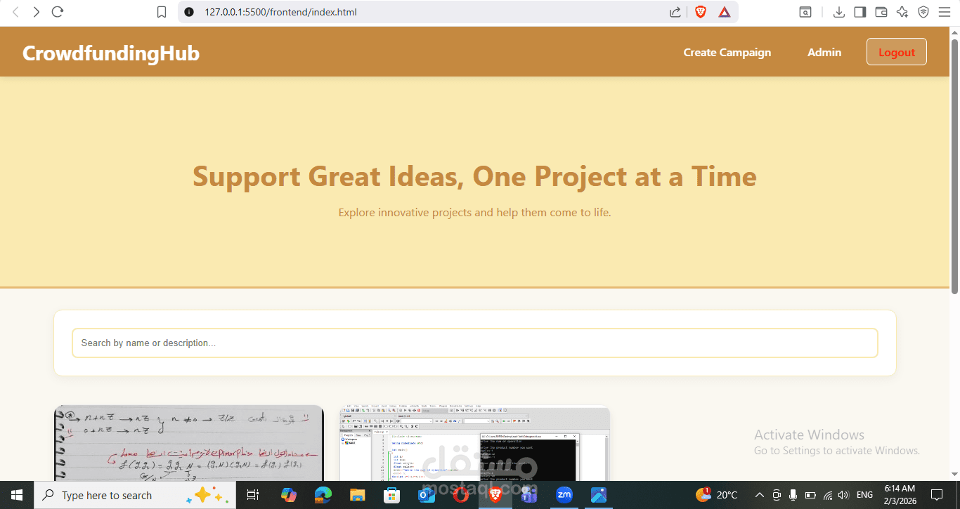 Crowdfunding website
