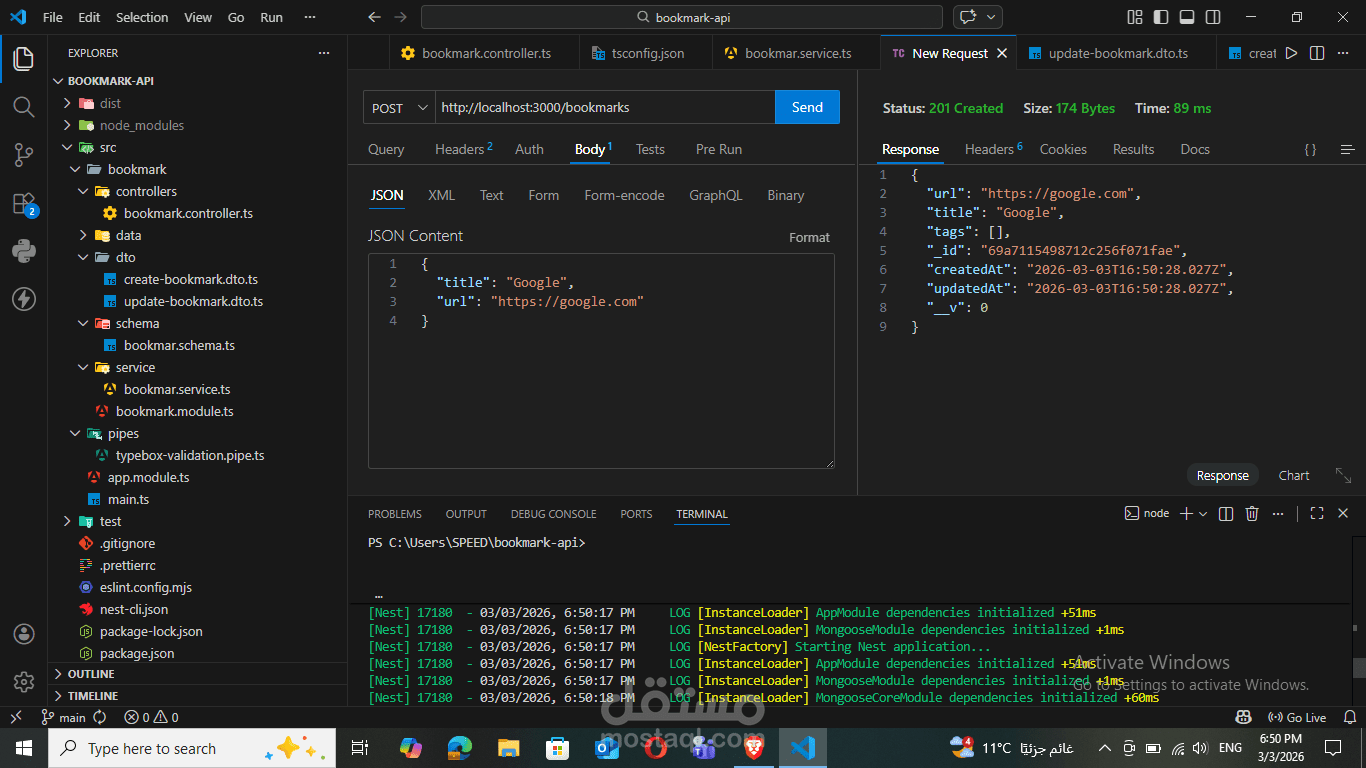 Bookmark Manager API