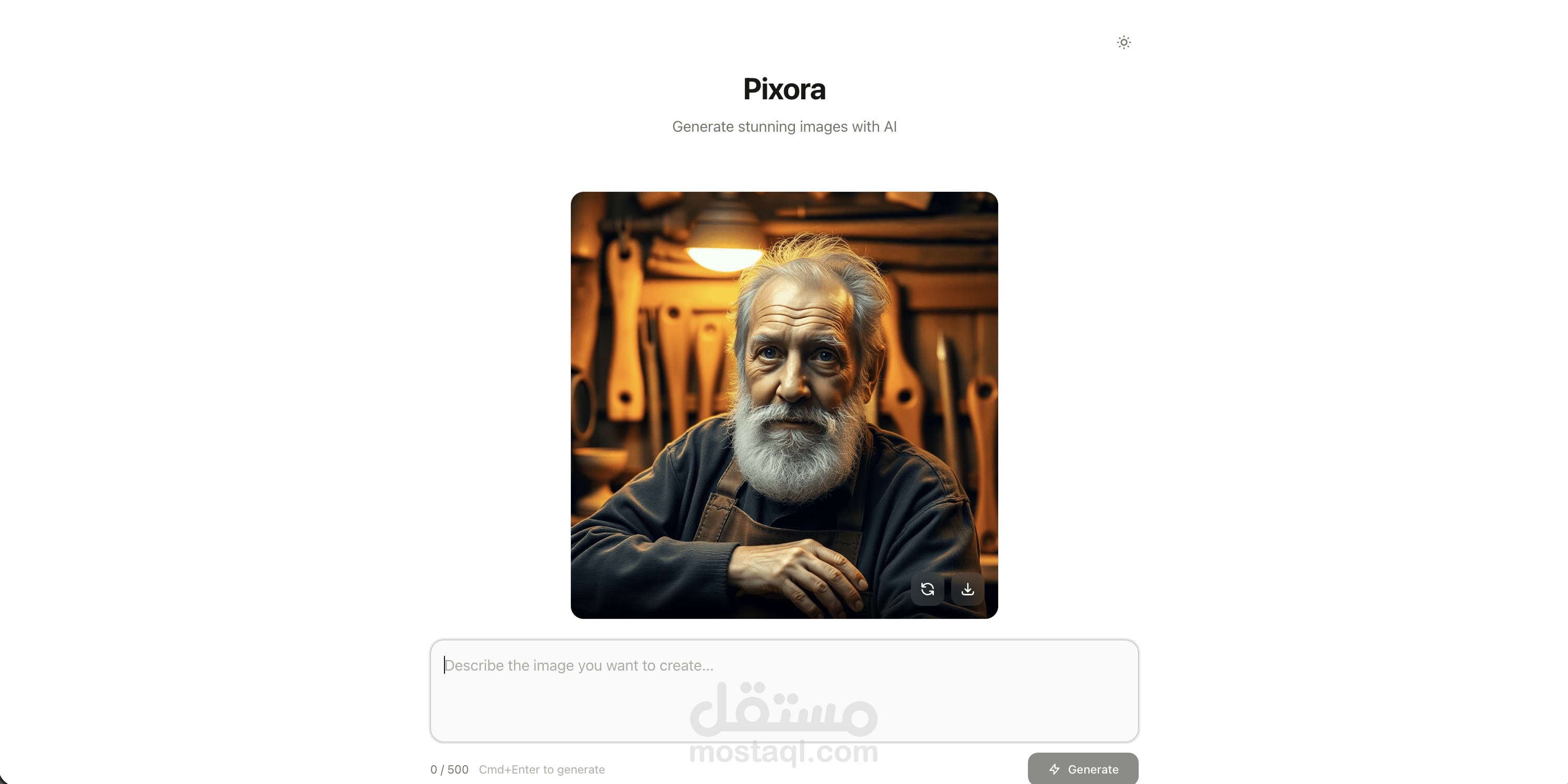 منصة توليد صور بالذكاء الاصطناعي - Pixora