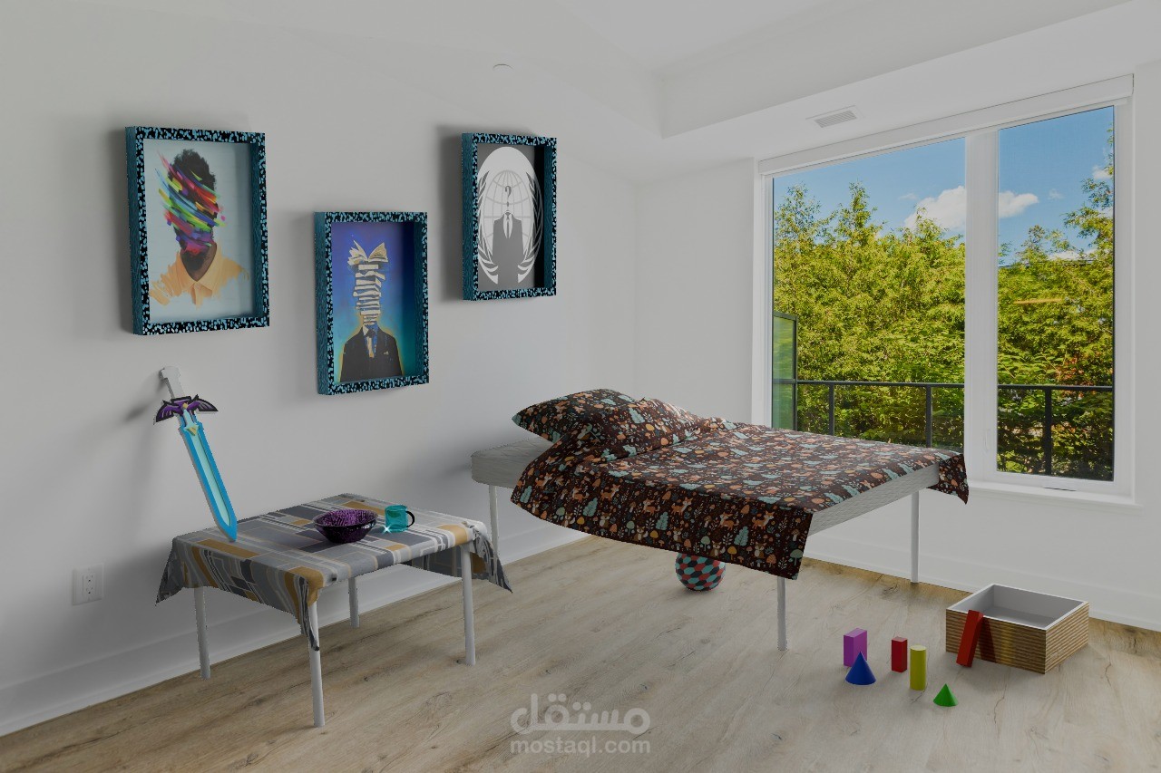 مشروع تصميم غرفة ثلاثية الأبعاد واقعية