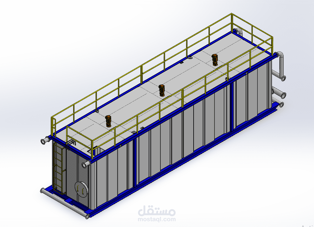 خزان زيت أفقي سعة 500 BBL