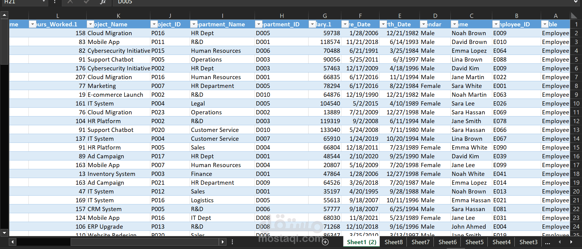 مشروع تنظيف البيانات (Excel)