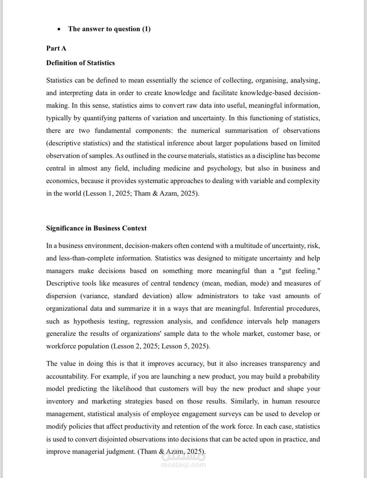 إجابات وتحرير أكاديمي لأسئلة نظرية