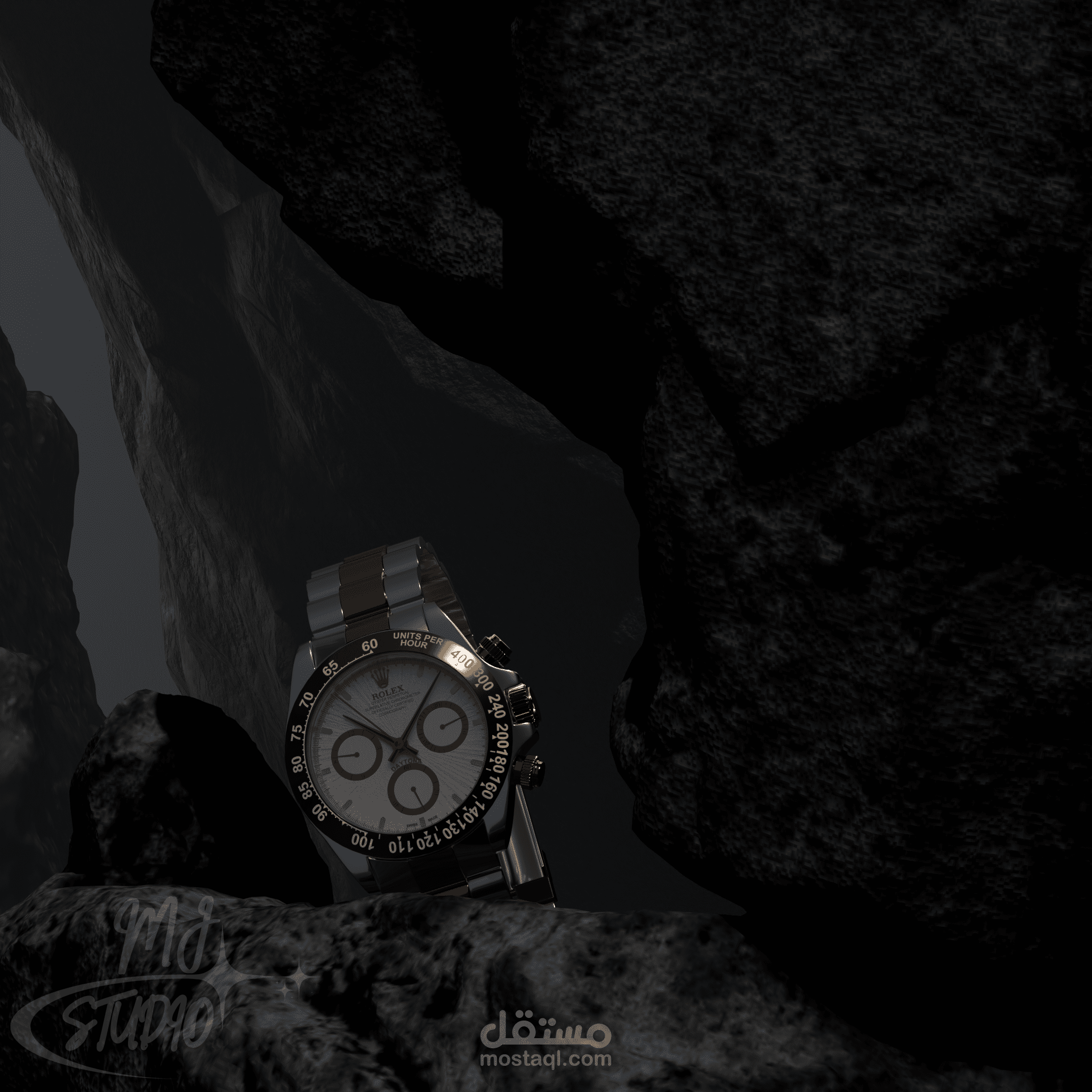 Luxury Rolex Daytona Photorealistic 3D Watch Rendering