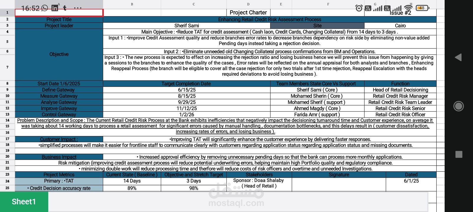 Lean six sigma quality assurance and control