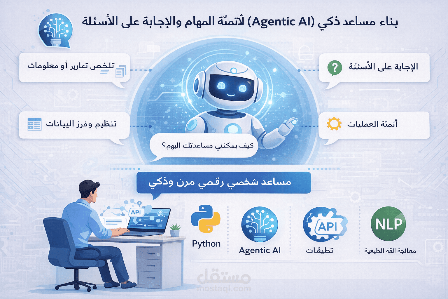 بناء مساعد ذكي (Agentic AI) لأتمتة المهام والإجابة على الأسئلة