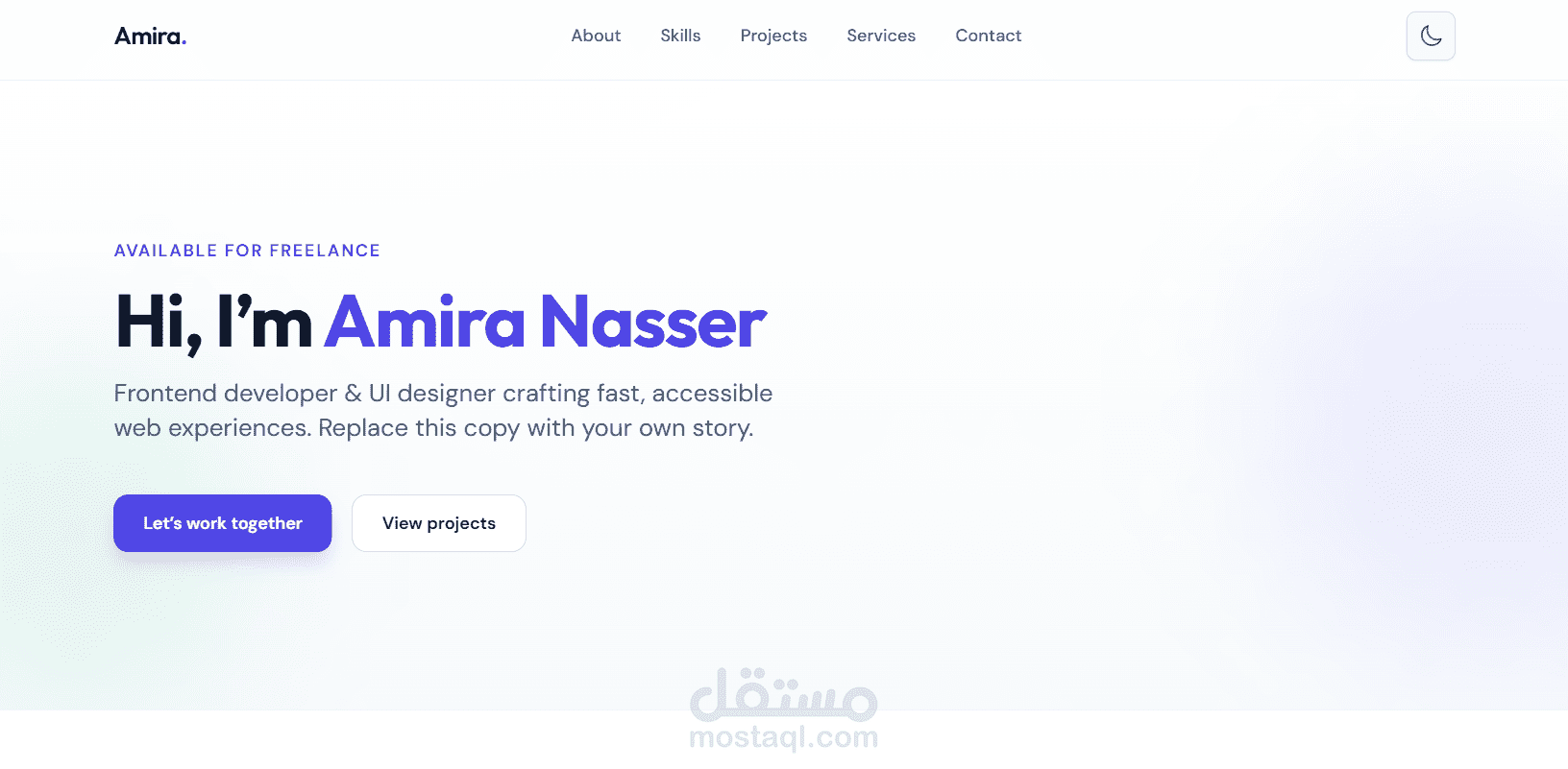 قالب Portfolio احترافي متجاوب باستخدام HTML وTailwind CSS مع Animations جاهزة